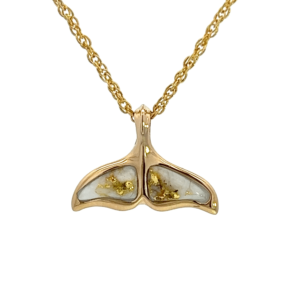Gold quartz, whale tail, Necklace, Pendant, Alaska Mint, 14k, PAJWT300Q $795