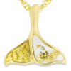 Gold Quartz Nugget Whale Tail Pendant, Alaska Mint