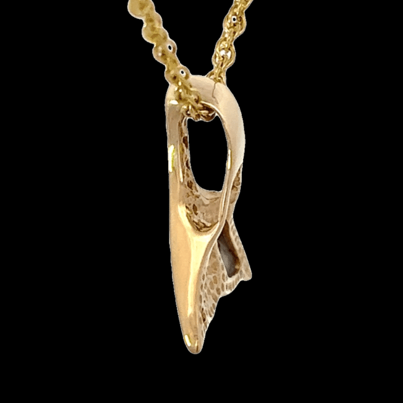 Gold quartz, pendant, Alaska mint, whale tail, PDLWT19HDQ