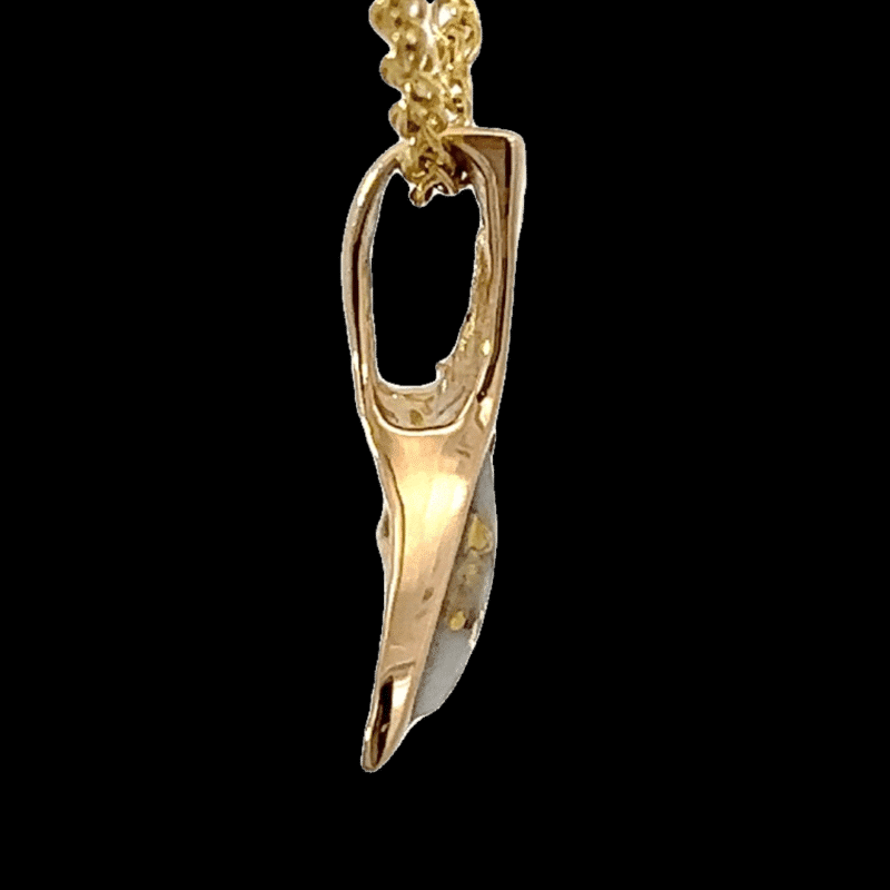 Gold quartz, pendant, Alaska mint, whale tail, PDLWT19HDQ