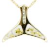 Diamond Whale Tail Gold Quartz Pendant, Alaska Mint