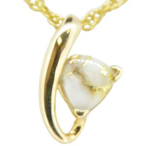Gold Quartz Cursive 14k Pendant, Alaska Mint