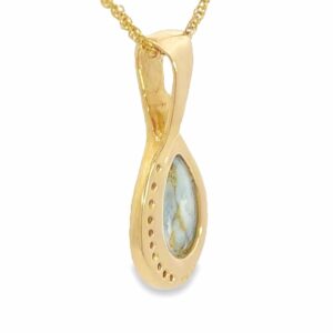 Gold Quartz Diamond Pendant, Alaska Mint