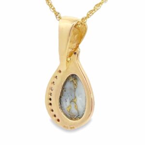 Gold Quartz Diamond Pendant, Alaska Mint