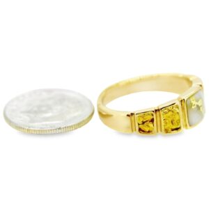 Ladies Gold Nugget & Quartz Ring, Alaska Mint