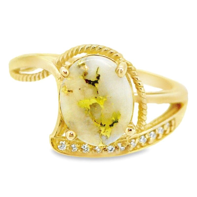 Diamond Ladies Gold Quartz Ring, Alaska Mint