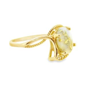 Diamond Ladies Gold Quartz Ring, Alaska Mint