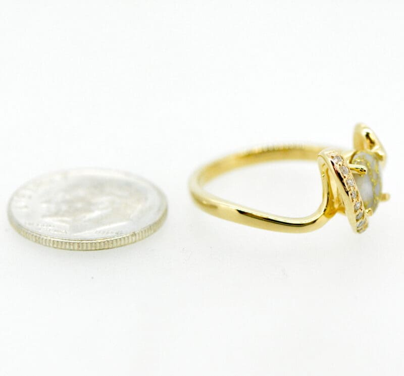 Ladies Diamond Gold Quartz Ring, Alaska Mint