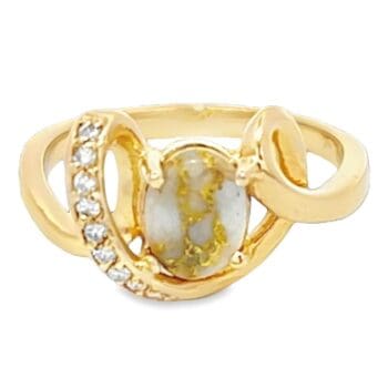 Ladies Diamond Gold Quartz Ring, Alaska Mint