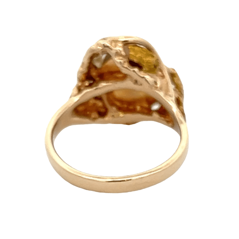 Ladies Gold Quartz Gold Nugget Ring, Alaska Mint