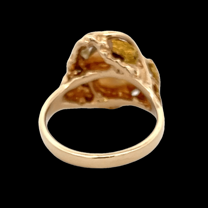 Gold quartz, Ring, Alaska Mint, Gold nugget, RL232Q