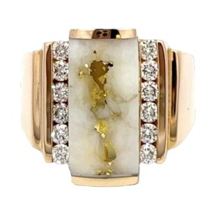 Ladies Gold Quartz & Diamond Ring, Alaska Mint