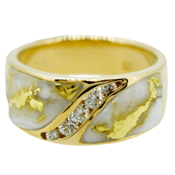 Ladies Gold Quartz & Diamond Ring, Alaska Mint