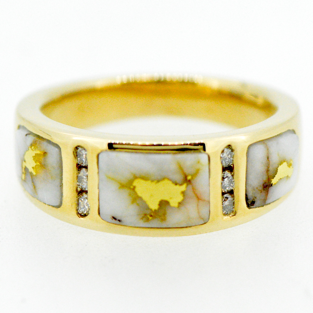 Ladies Gold Quartz & Diamond Ring 6/.02 ct Diamonds - Alaska Mint