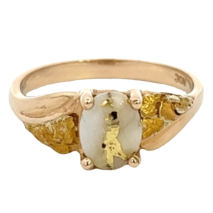 Ladies Gold Quartz & Nugget Ring, Alaska Mint