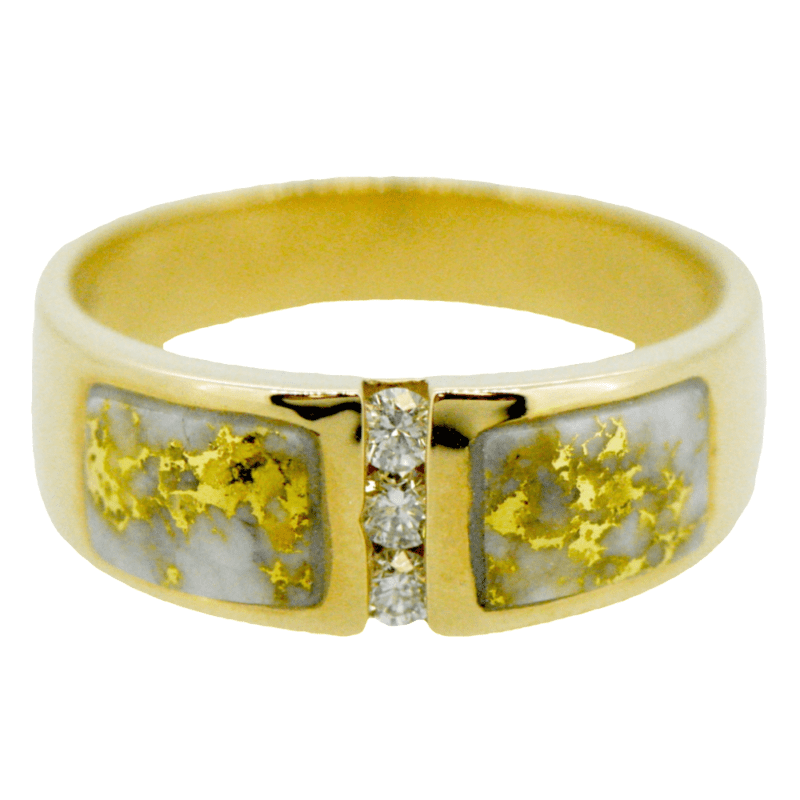 Ladies Gold Quartz & 3/.04 CT Diamond Ring, Alaska Mint