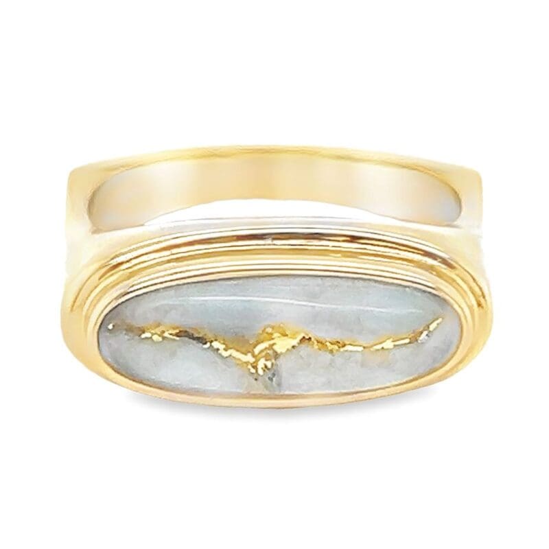 Ladies Oval Ring Gold Quartz, Alaska Mint