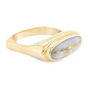 Ladies Oval Ring Gold Quartz, Alaska Mint