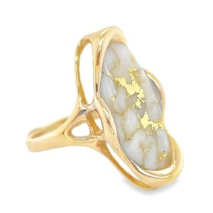 Ladies Ring Gold Quartz, Alaska Mint