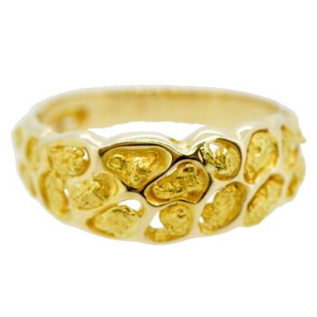 Men’s Gold Nugget Ring, Alaska Mint