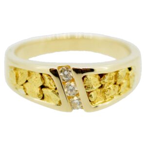 Men's Diamond & Gold Nugget Ring, Alaska Mint
