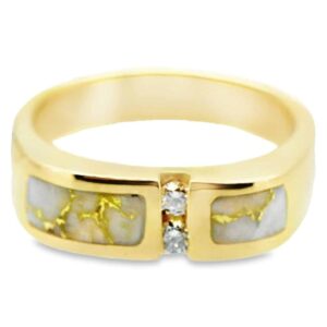 Men's Gold Quartz & Diamond Ring, Alaska Mint