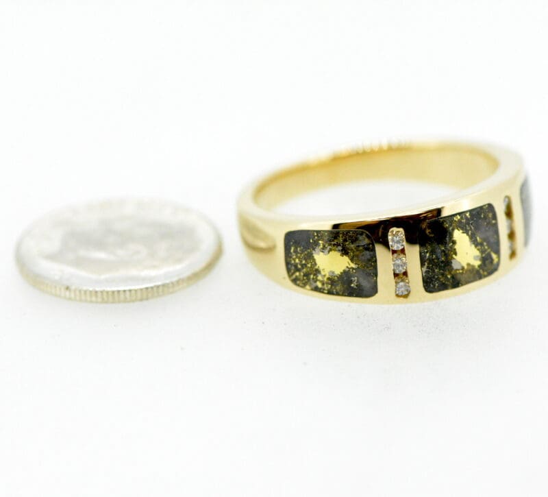 Men's Midnight Gold Quartz & Nugget Ring - Alaska Mint