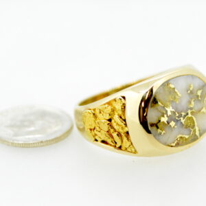 Gold Nugget Men's Gold Quartz Ring, Alaska Mint