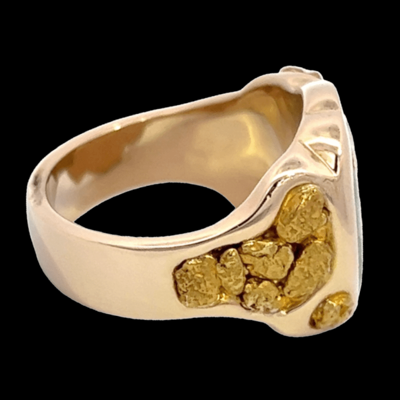 Gold quartz, Ring, Alaska Mint, Gold Nugget, RM832Q
