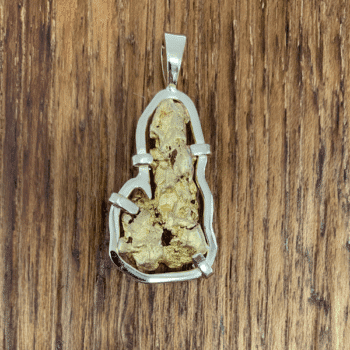 Natural Gold Nugget Pendant with 18k Gold Frame