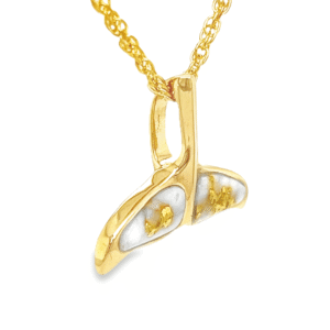 Gold Quartz Whale Tail Pendant, Alaska Mint