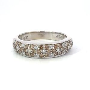 Estate Ladies Le Vian Chocolate & White Diamond 14k White Gold Ring