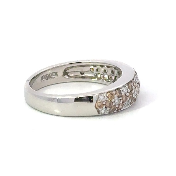 Estate Ladies Le Vian Chocolate & White Diamond 14k White Gold Ring - Image 2