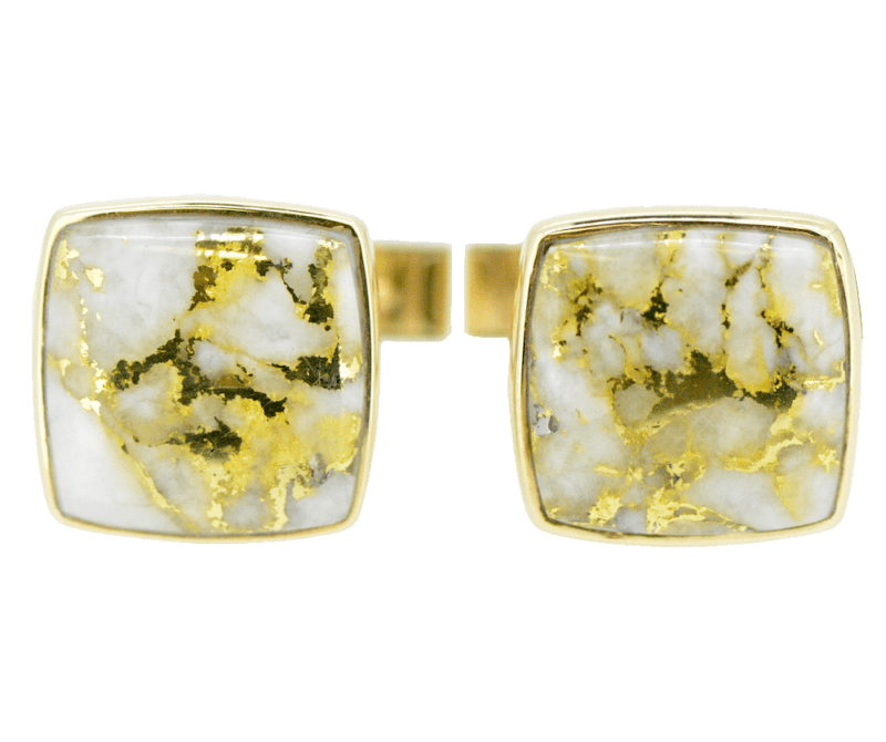 Gold quartz cufflinks