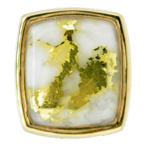 Gold quartz tie tack