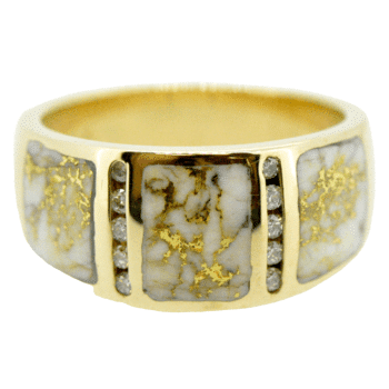 Gold Quartz & Diamond Ring, Alaska Mint