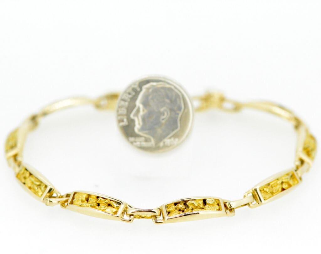 Ladies Gold Nugget Bracelet Alaska Mint