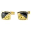 Gold Nugget & Black Jade Cuff Links, Alaska Mint