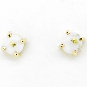 Gold quartz post earrings