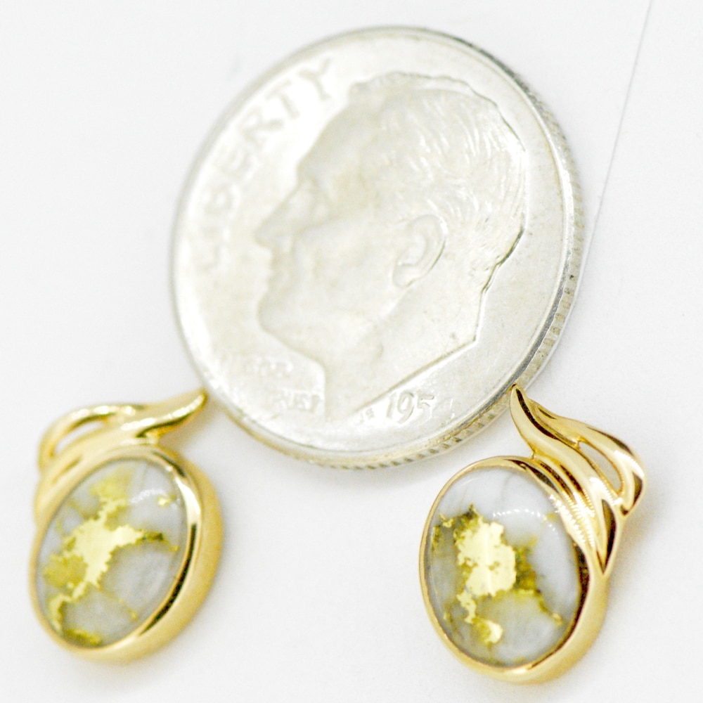 Gold Quartz Post Earrings - Alaska Mint