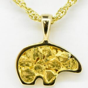 Gold Nugget Bear Pendant