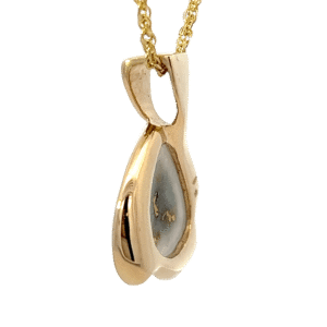 Gold Quartz & Diamond Pendant, Alaska Mint