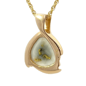 Gold Quartz & Diamond Pendant, Alaska Mint