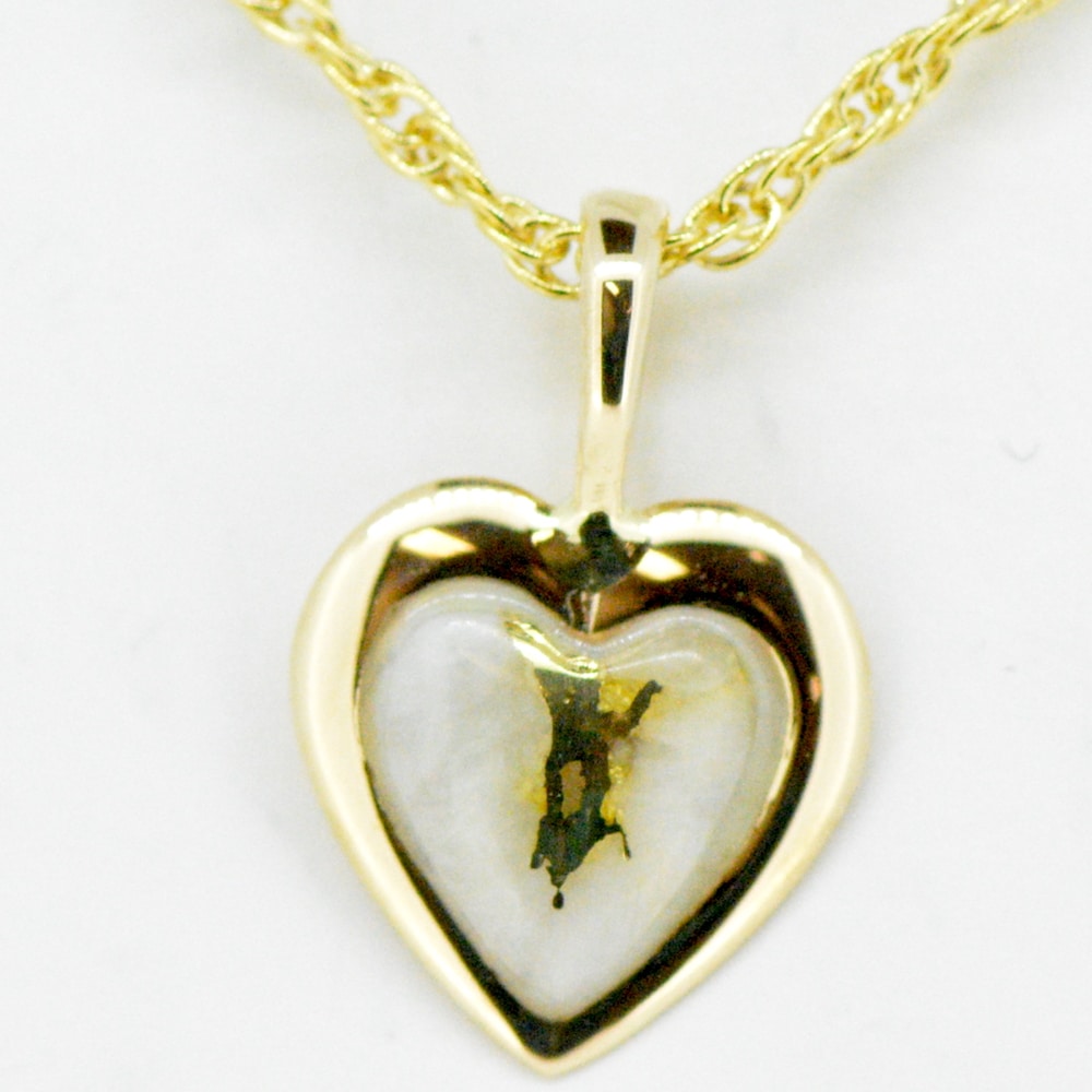 Gold Quartz Heart Pendant Alaska Mint