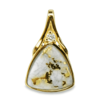 Gold Quartz with Diamond Pendant, Alaska Mint