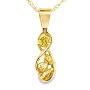 4 Gold Nugget Pendant Freeform, Alaska Mint