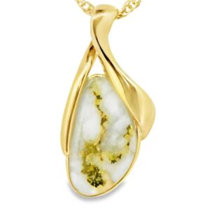 Gold Quartz Yellow Gold Pendant, Alaska Mint