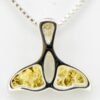 Small Gold Nugget Whale Tail On Silver