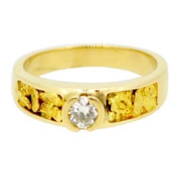 Diamond Gold Nugget Ring, Alaska Mint