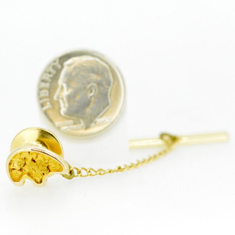 Gold Nugget Bear Shape Tie-Tack - Alaska Mint